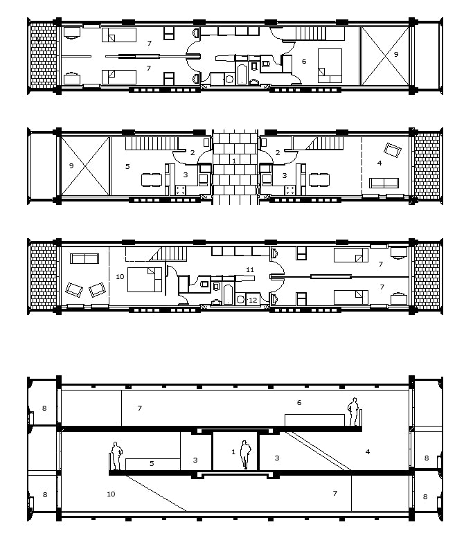 【Famous Architecture Project】Lecorbusier-Housing Unit-Architectural CAD Drawings