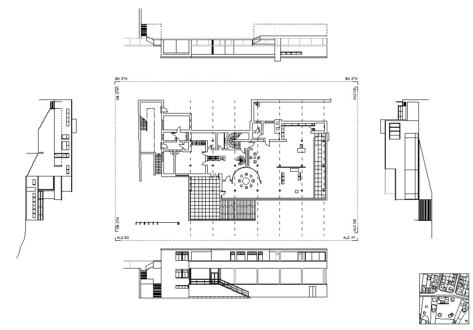 【Famous Architecture Project】Tugendhat House-Mies Van Der Rohe-CAD Drawings