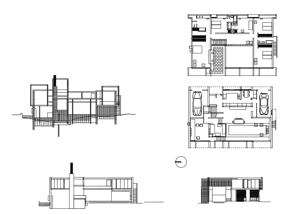 【Famous Architecture Project】Paul Rudolph -Milam House-Architectural CAD Drawings