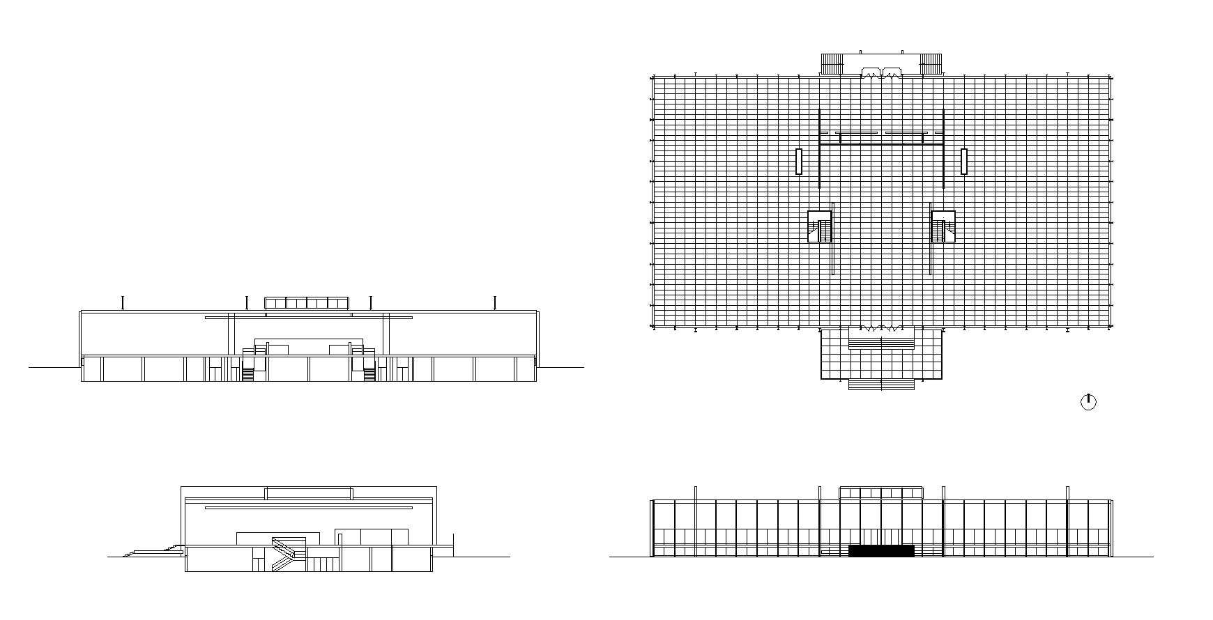 【Famous Architecture Project】Crown Hall- Ludwig Mies van der Rohe-CAD Drawings
