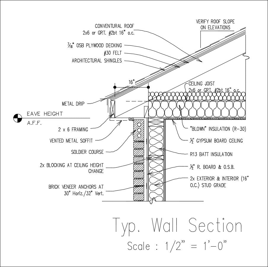 Architecture Details Wall Footing Section