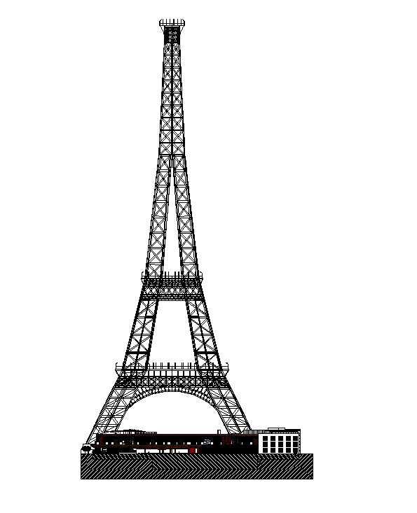 【Famous Architecture Project】La Tour Eiffel-Architectural CAD Drawings