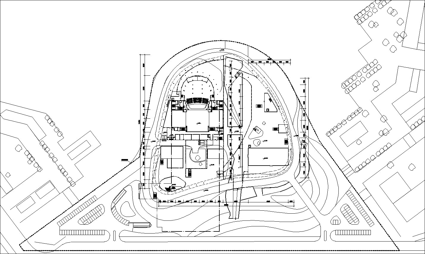 【Architecture CAD Projects】Cultural Center Design CAD Blocks,Plans,Layout V2