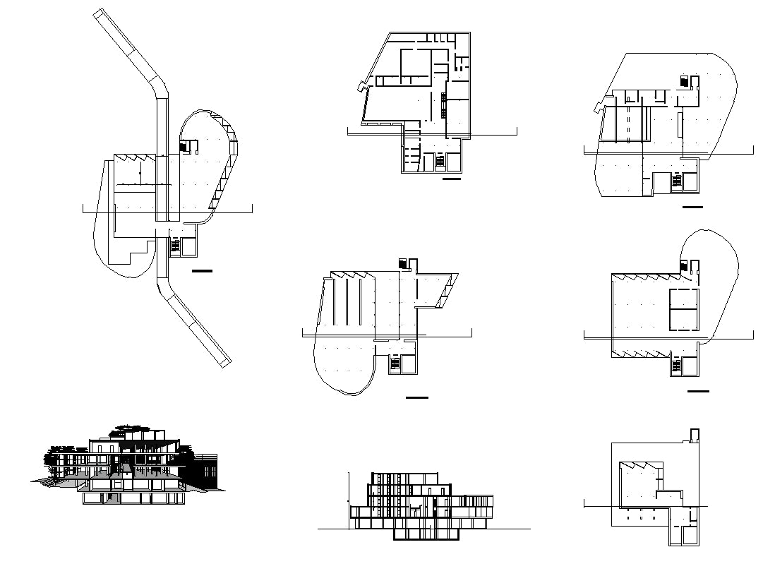 【Famous Architecture Project】Carpenter center of visual arts-Le Corbusier-Architectural CAD Drawings