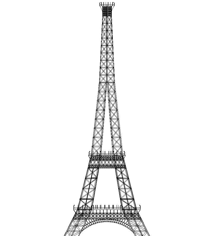 【Famous Architecture Project】La Tour Eiffel-Architectural CAD Drawings