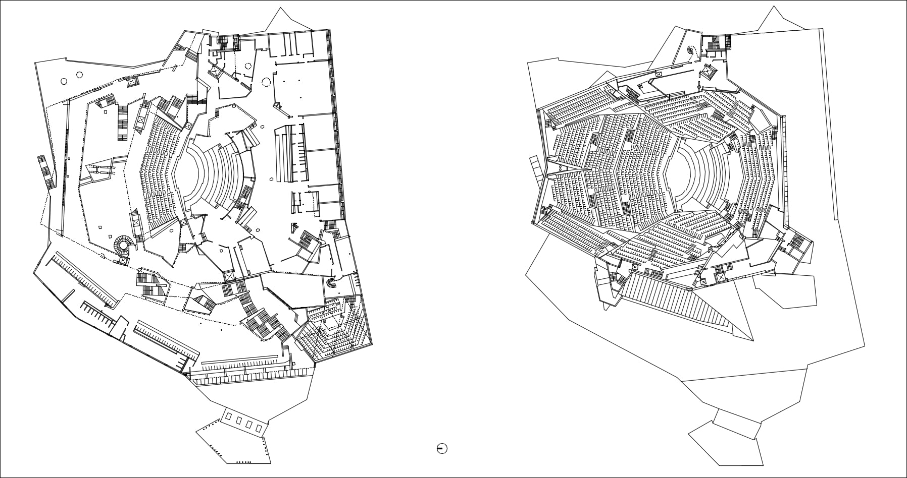 【Famous Architecture Project】Hans Scharoun's Berliner Philharmonie-Architectural CAD Drawings