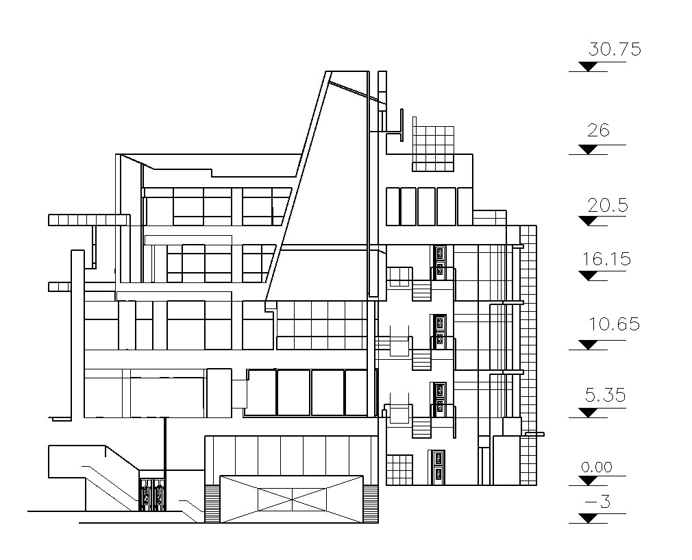 【Famous Architecture Project】Richard Maier-Centro internacional-Architectural CAD Drawings