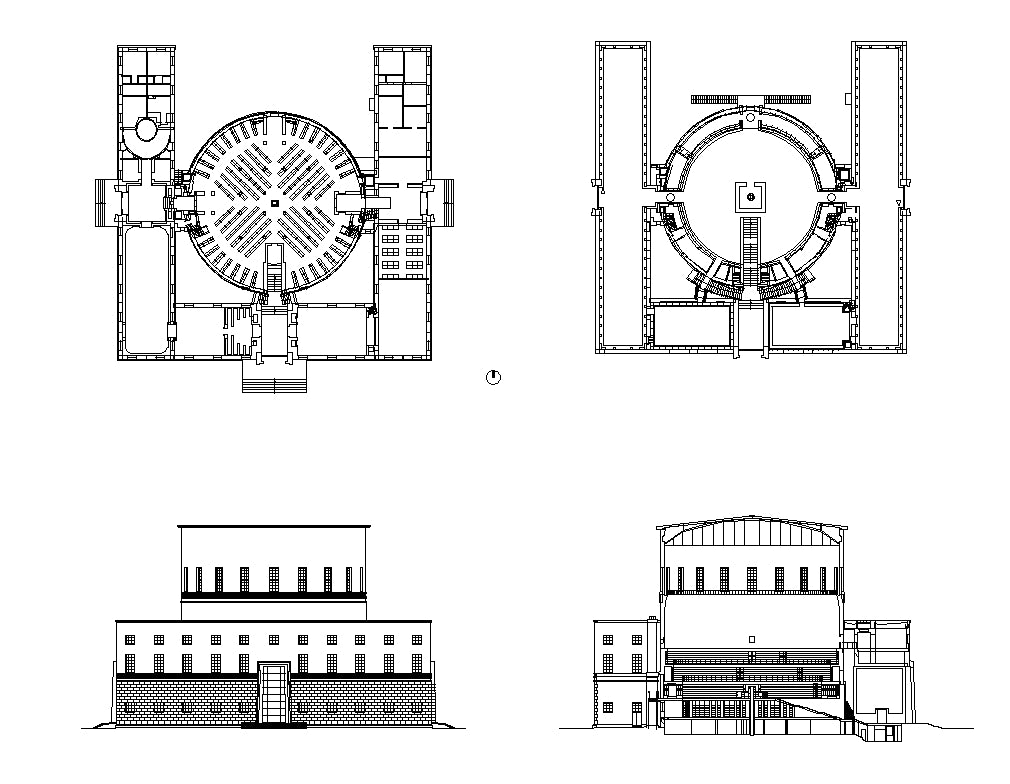 【Famous Architecture Project】Stockholms stadsbibliotek-Gunnar Asplund-Architectural CAD Drawings