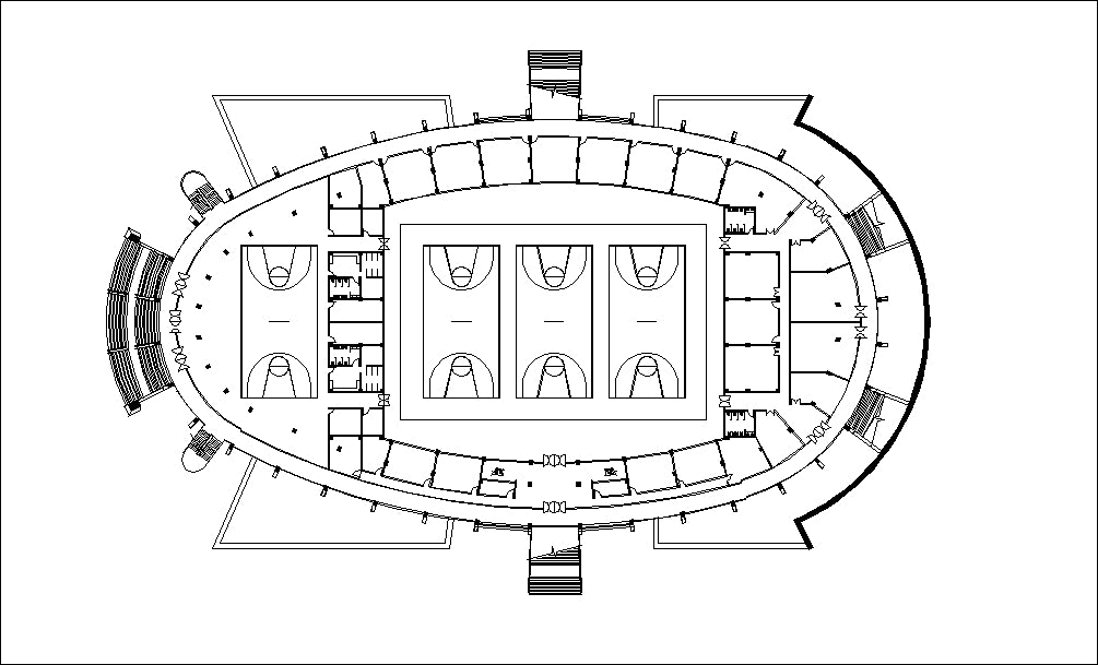 【Architecture CAD Projects】Stadium Design CAD Blocks,Plans,Layout V1