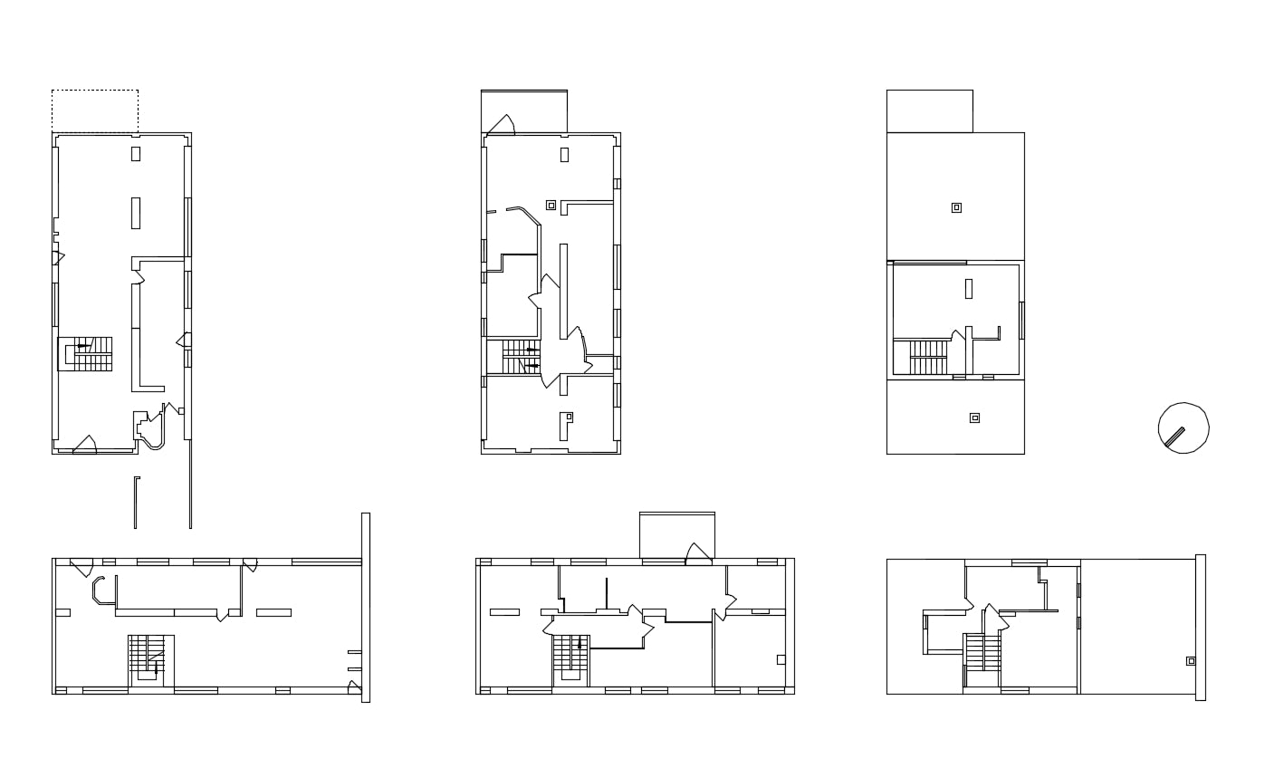 【Famous Architecture Project】Le Corbusier -Maisons Jaoul-Architectural CAD Drawings