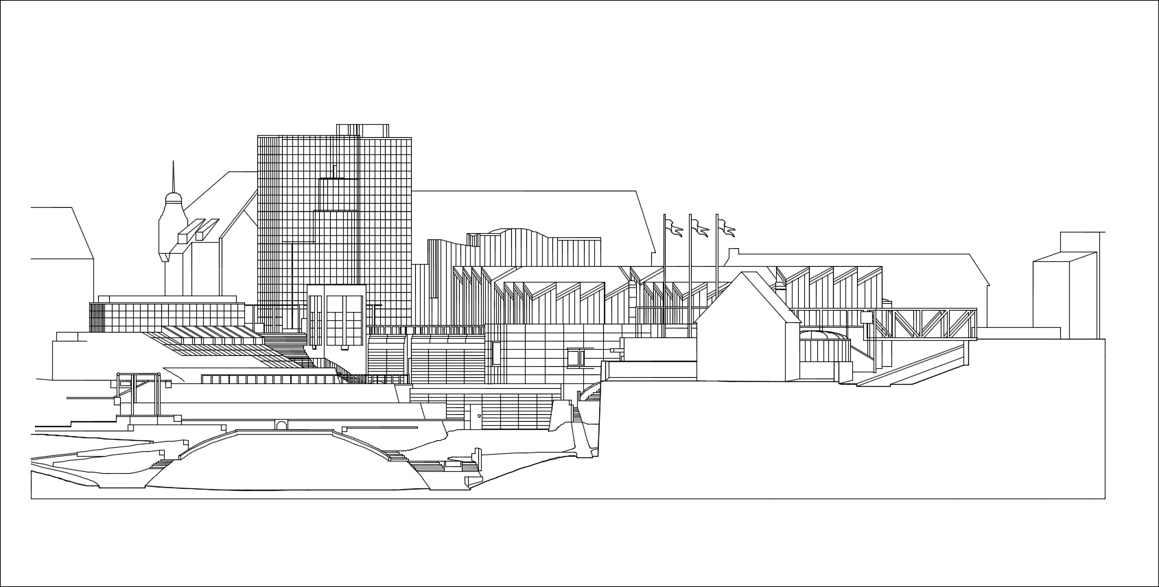 【Famous Architecture Project】Abteiberg Museum-Hans Hollein-Architectural CAD Drawings