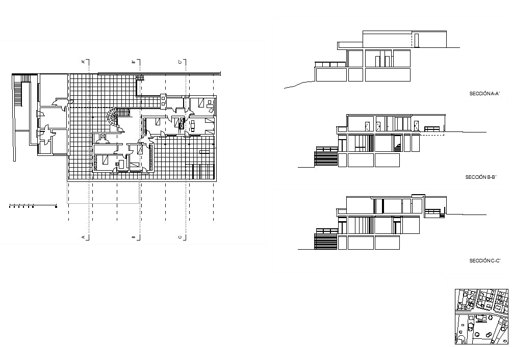 【Famous Architecture Project】Tugendhat House-Mies Van Der Rohe-CAD Drawings