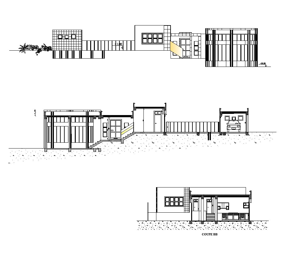 【Famous Architecture Project】Villa inspired from Richard Meier's house-Architectural CAD Drawings