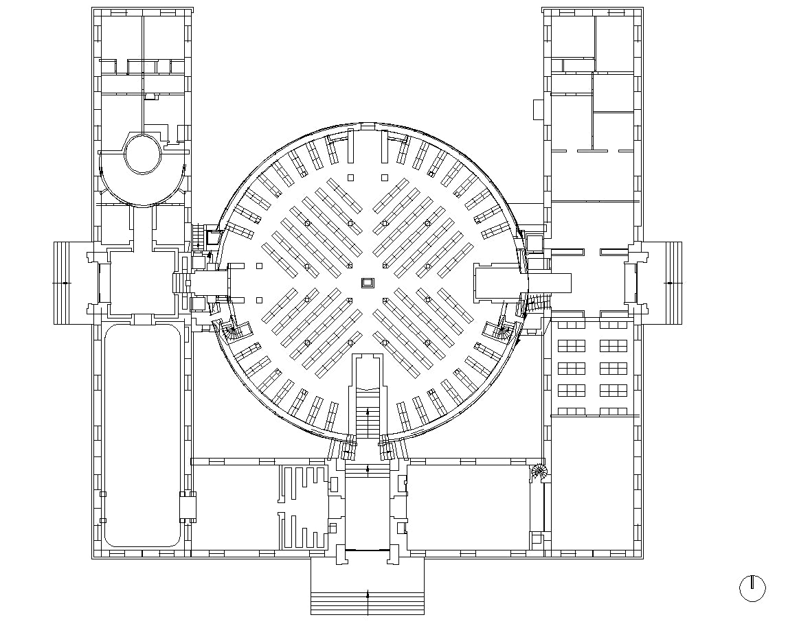 【Famous Architecture Project】Stockholms stadsbibliotek-Gunnar Asplund-Architectural CAD Drawings