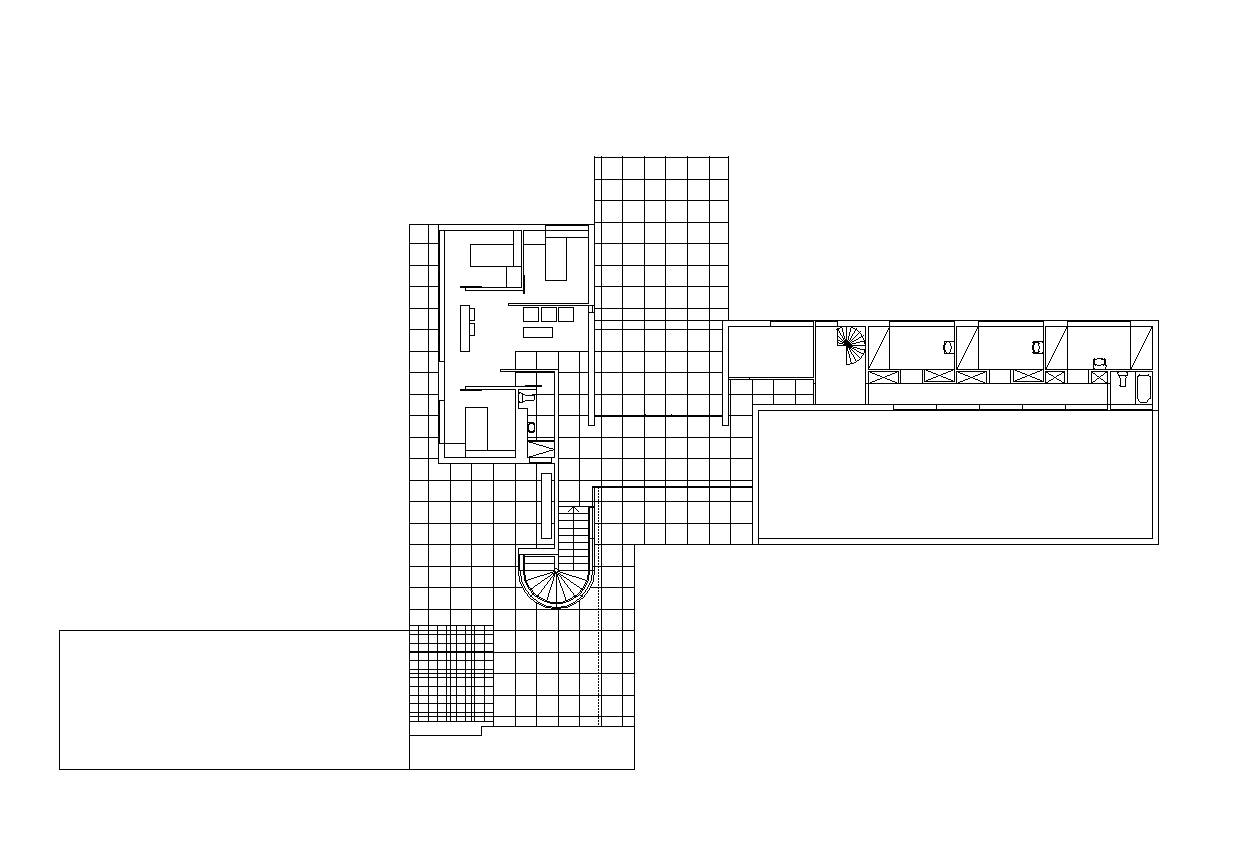 【Famous Architecture Project】Ludwig Mies van der Rohe - Farnsworth House-Architectural CAD Drawings