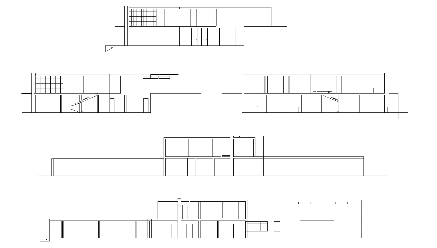 【Famous Architecture Project】Ludwig Mies van der Rohe - Farnsworth House-Architectural CAD Drawings