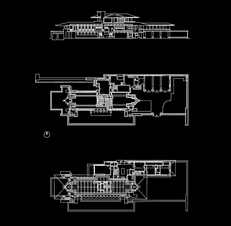 【Famous Architecture Project】Frank lloyd wright- Robie house-Architectural CAD Drawings