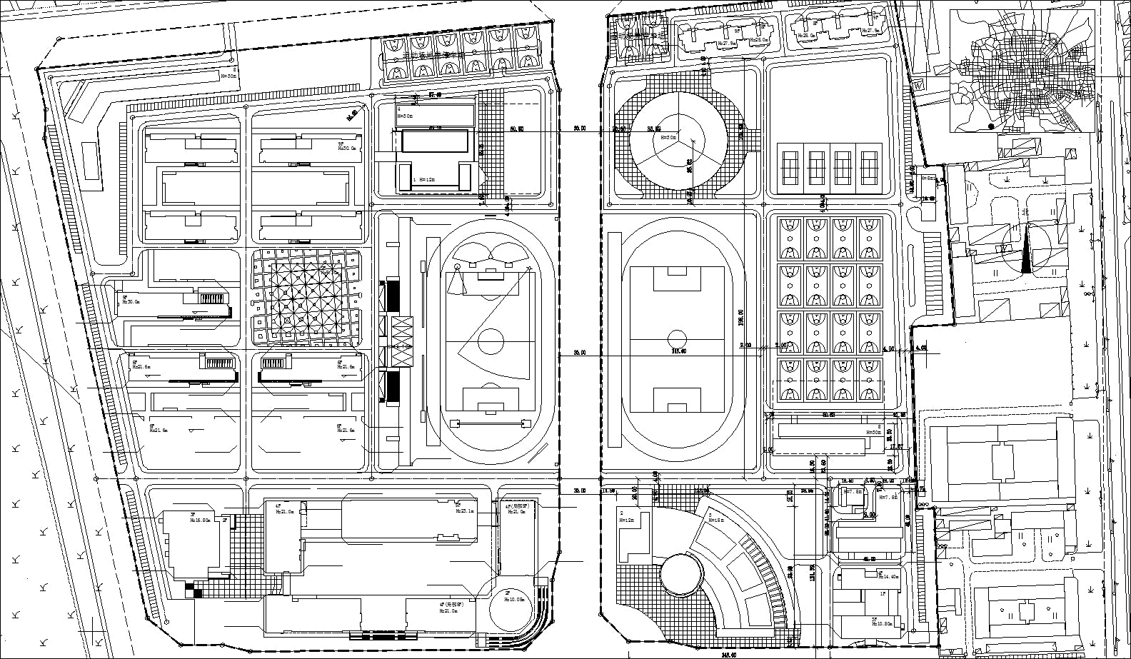 【Architecture CAD Projects】Campus Design CAD Blocks,Plans,Layout