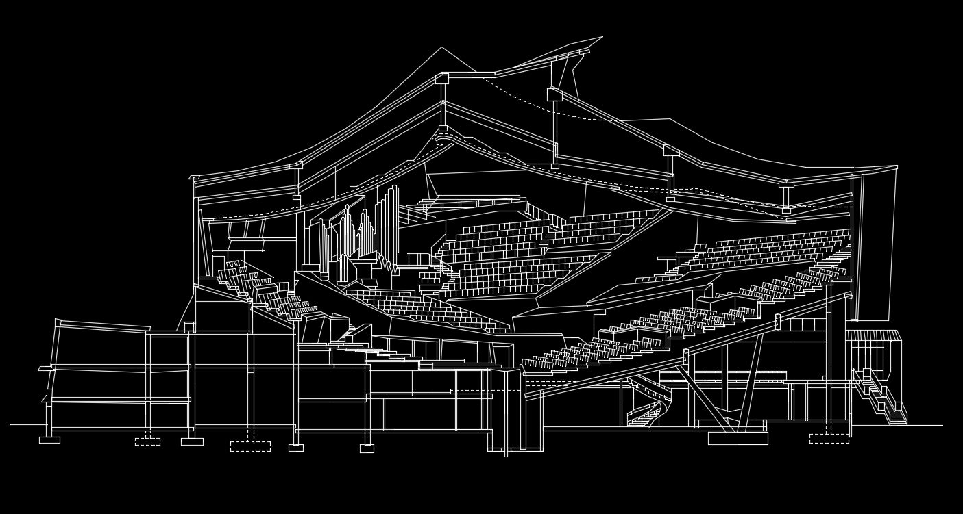 【Famous Architecture Project】Hans Scharoun's Berliner Philharmonie-Architectural CAD Drawings