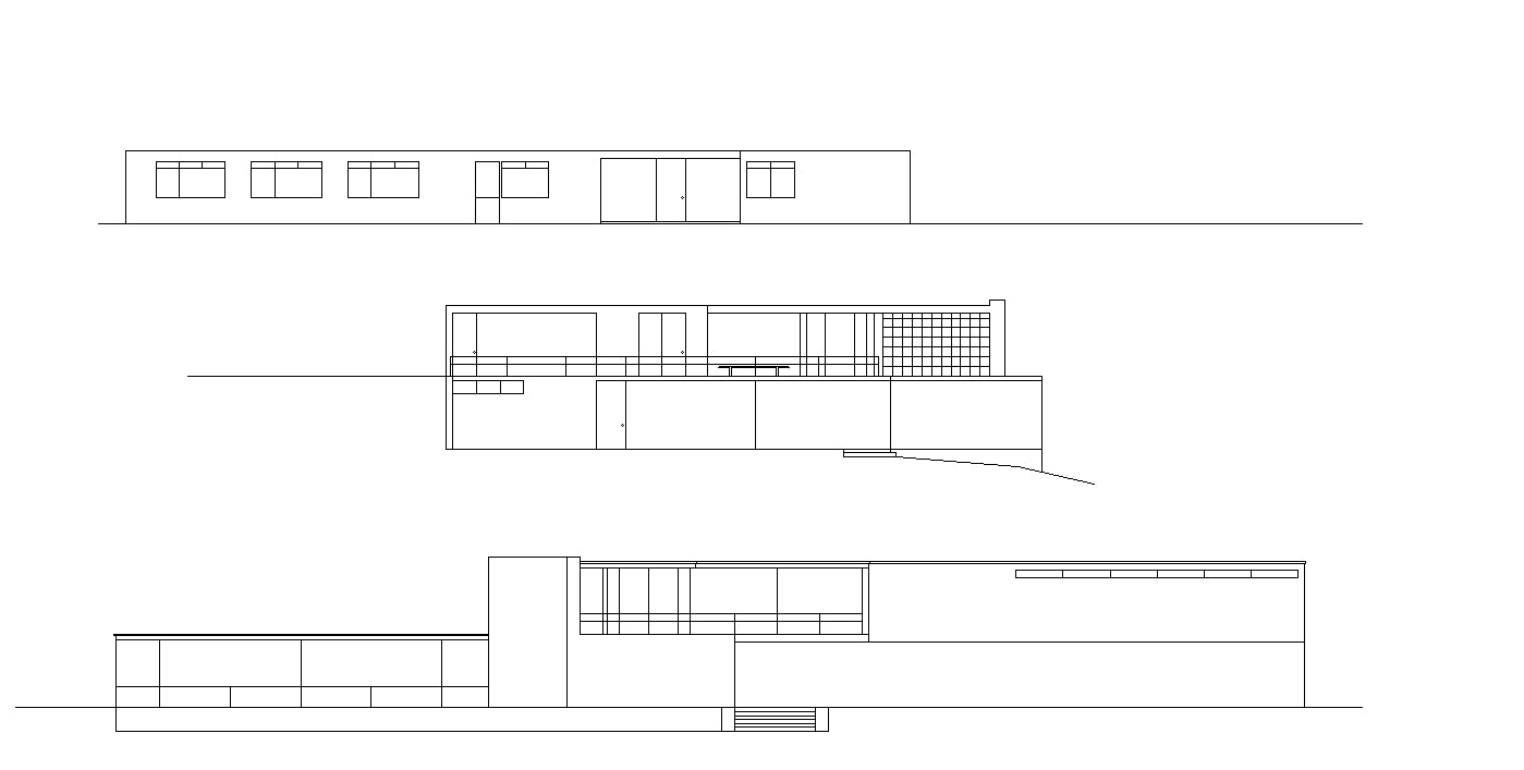 【Famous Architecture Project】Ludwig Mies van der Rohe - Farnsworth House-Architectural CAD Drawings