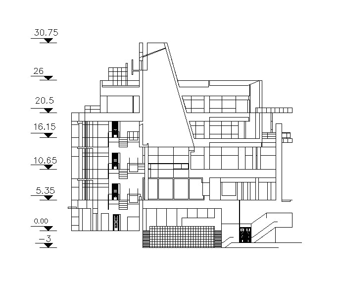 【Famous Architecture Project】Richard Maier-Centro internacional-Architectural CAD Drawings