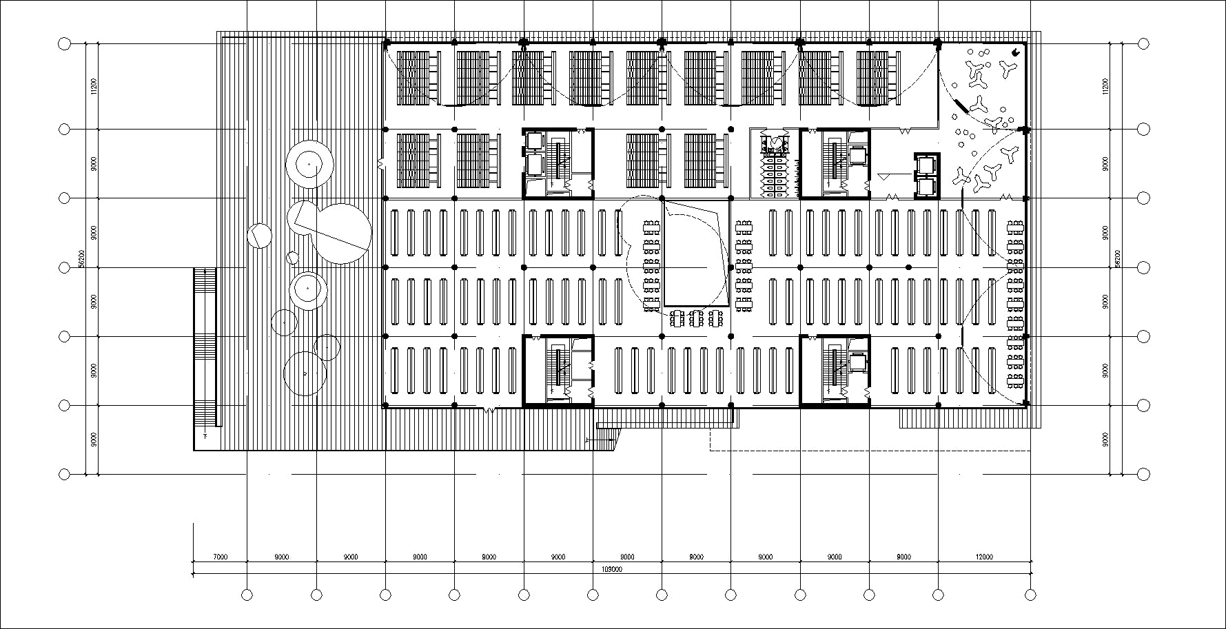 【Architecture CAD Projects】Library Design CAD Blocks,Plans,Layout V1