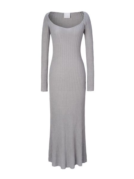 03 Elemental Linen Knit Dress | Steel | Dresses – Paris Georgia