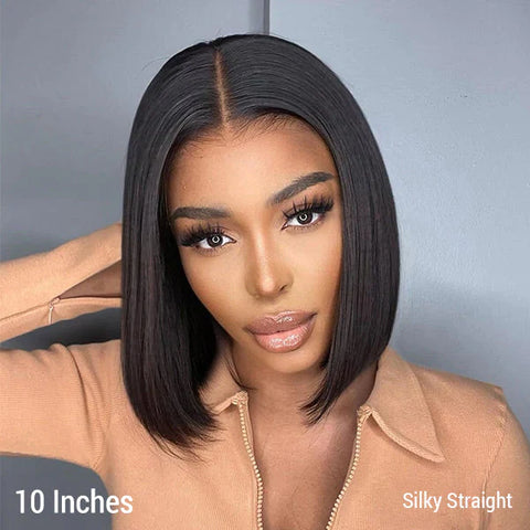 The image of Glueless 4x4 Closure Undetectable HD Lace Bob Wig