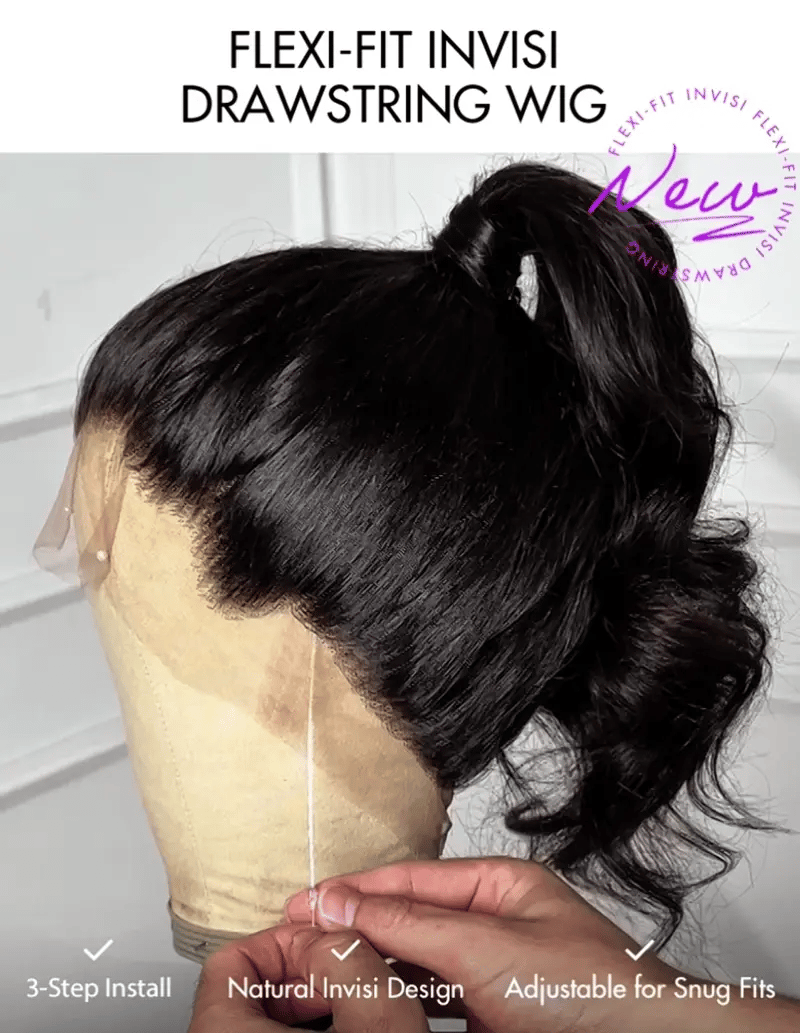 Exclusive Sale | Luvme Hair Full Lace Classy Natural Black Body Wave / Straight Free Parting Half Up Half Down Wig-18