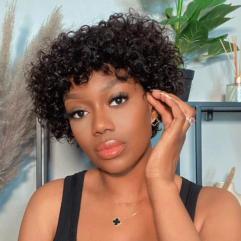 The image of Short Deep Curly Wig With Bangs