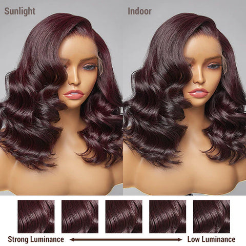 The image of Dark Plum Body Wave Glueless 5x5 Closure Lace Wig