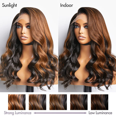 The image of Trendy Brown With Black Peekaboo Loose Wave Wig