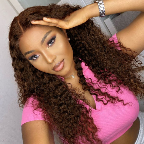 The image of Brown Deep Wave Glueless 5x5 Closure Lace Wig
