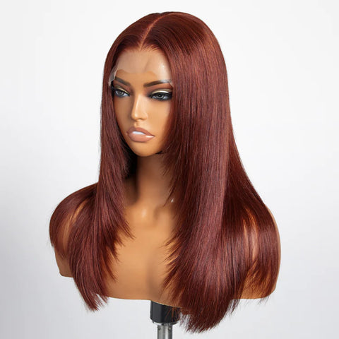 The image of mahogany color wig