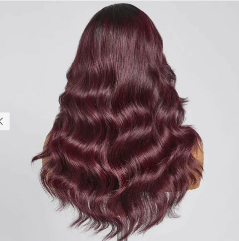 The image of Burgundy color wig