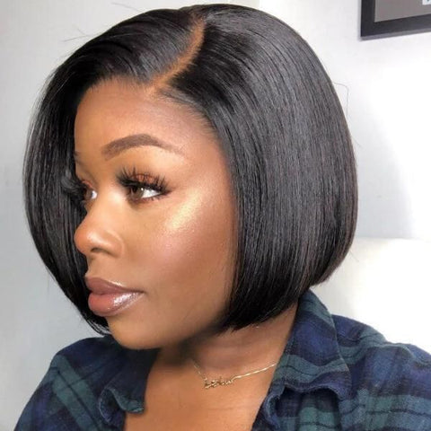 The image of Put On & Go Blunt Cut Straight Bob Minimalist HD Lace Glueless C Part Wig