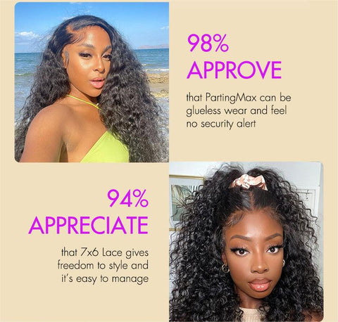 The image shows the review of 7x6 lace wig