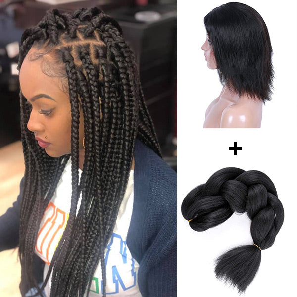 Affordable Full Lace Wig For Making Box Braid Wig Get 2 Bundles