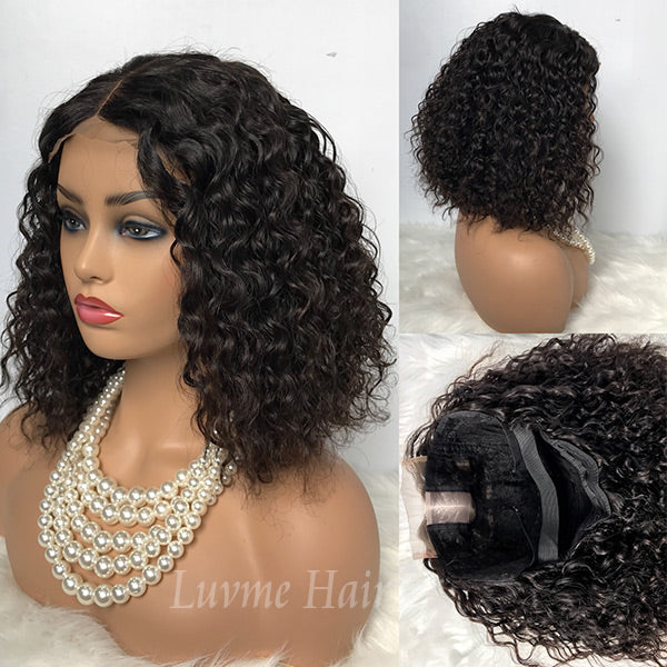 brown curly bob wig