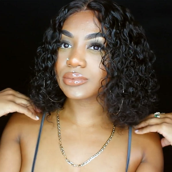 Curly Bob Wig Human Hair Closure Wig Luvme Hair