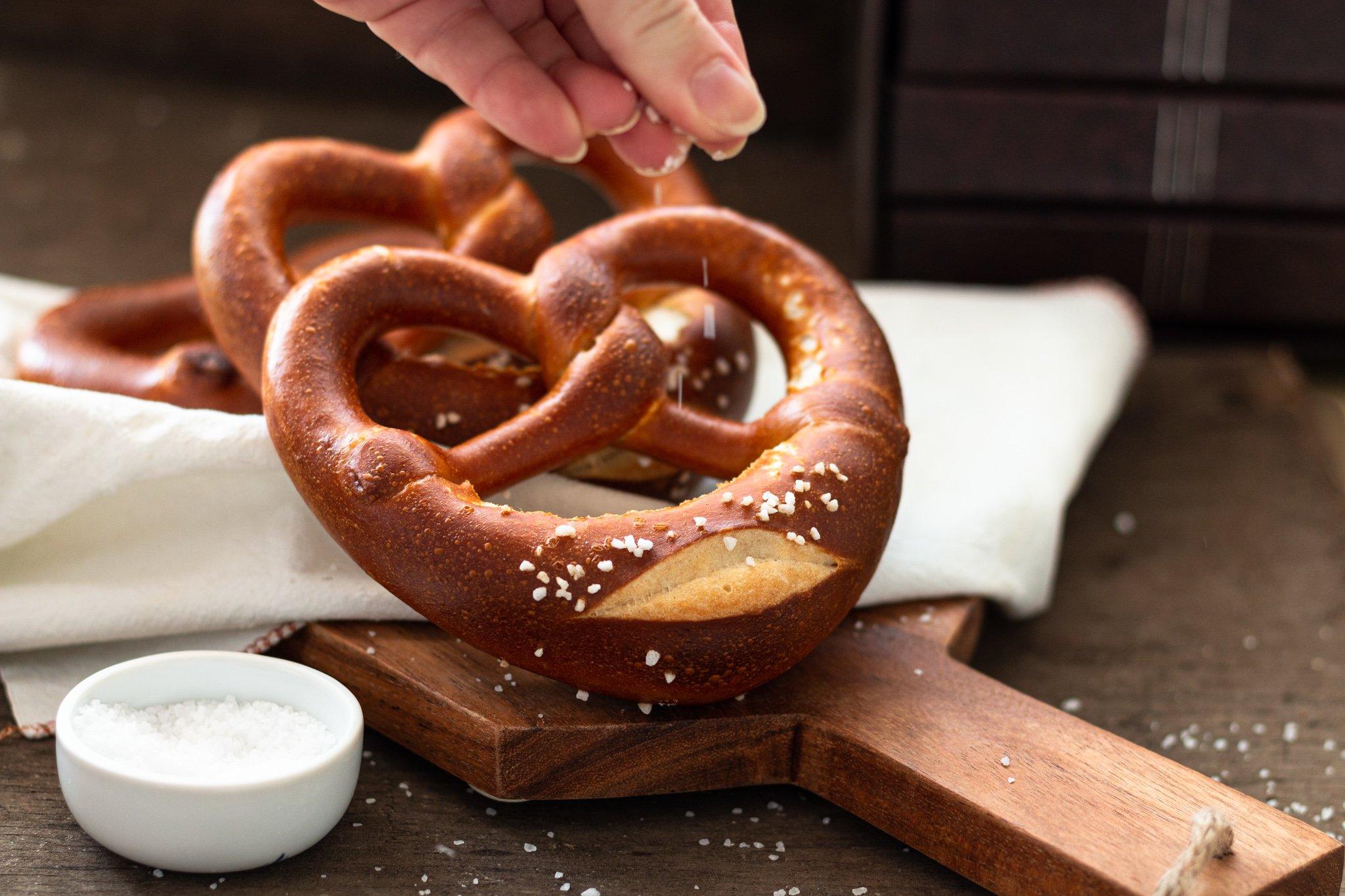 Homemade Soft Baked Pretzels with Sea Salt