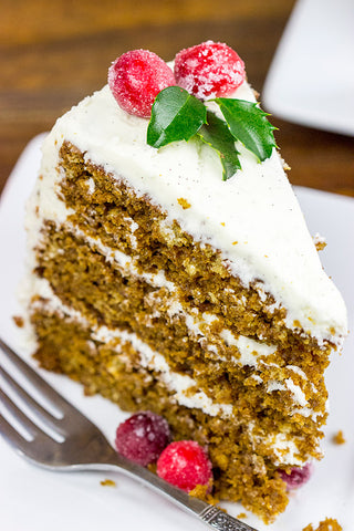 Ginder bread cake with Tahitian vanilla bean frosting