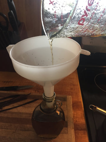 pouring vanilla syrup