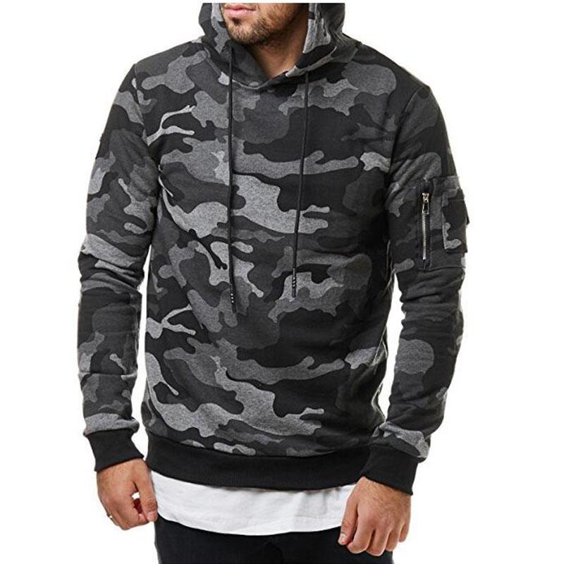 mens grey camo hoodie