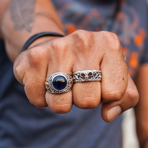 Sterling Silver Blue Love Angel Cupid Ring