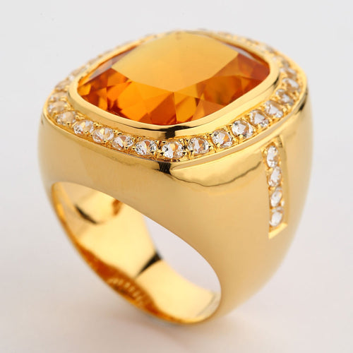 Estate 14K Yellow & White Gold Citrine & Diamond Ring – Springer's
