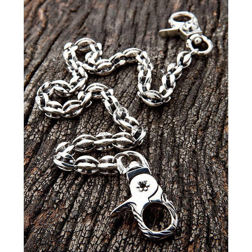 Sterling Silver Flame Wallet Chains