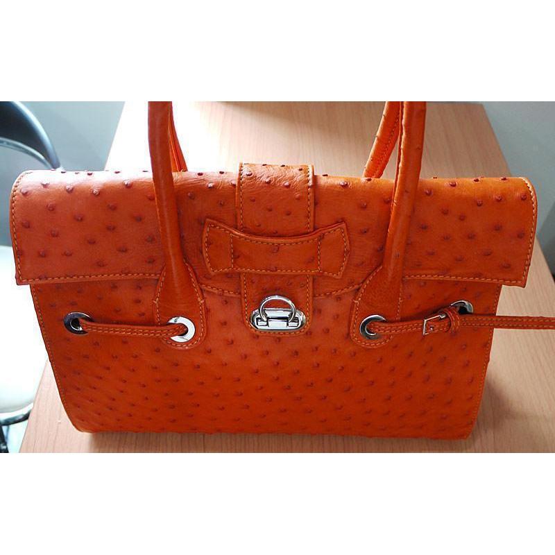 Orange Ostrich Handbag