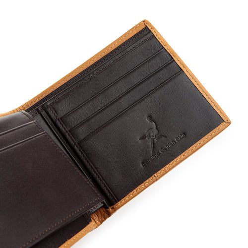 Ostrich Leather Vertical Card Holder, Red 