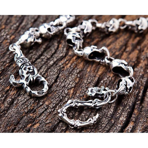 Sterling Silver Phantom Skull Wallet Chains